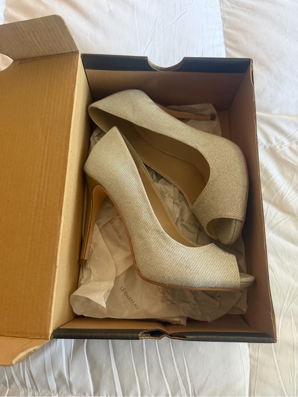 ✨Le Chateau Silver Sparkle Pumps✨